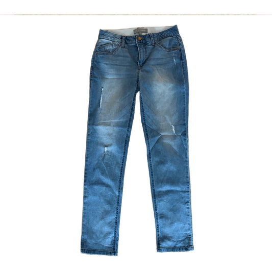 Wit & Wisdom High Rise Ankle Jeans Distressed Elastic Waistband Womens Size 2