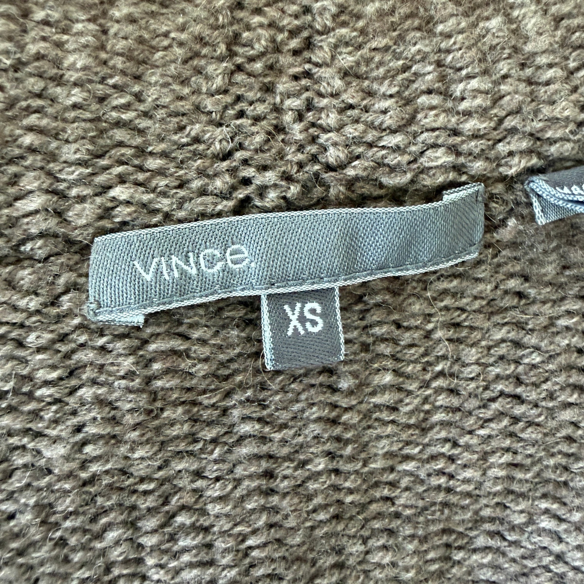 Vince Black and Brown Hooded Yak / Wool Open Cardigan Sweater Womens Size XS
