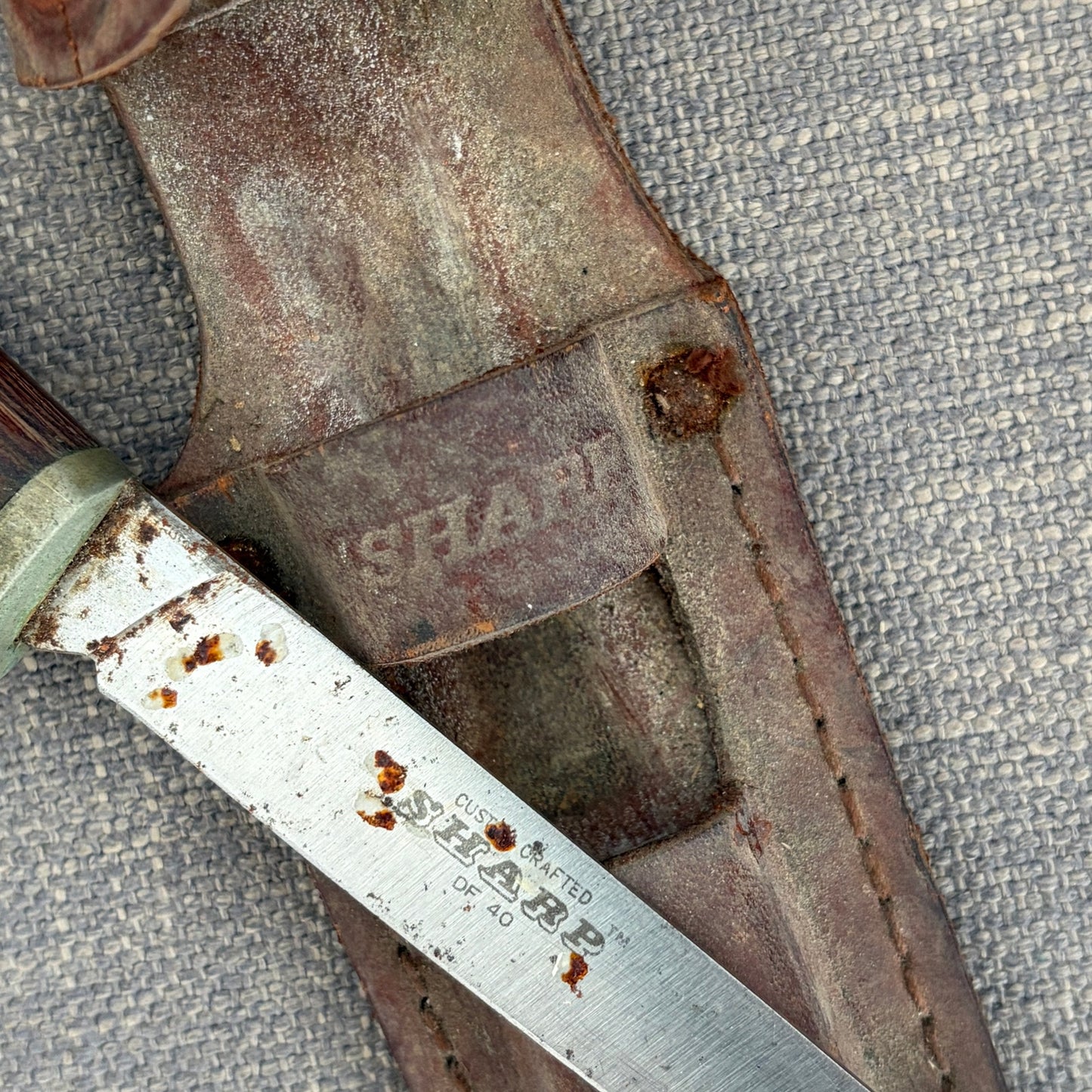 Vintage Hunting / Fishing Knives Sharp Brand, G96 Cuda #2078, G96 #2075, Russell