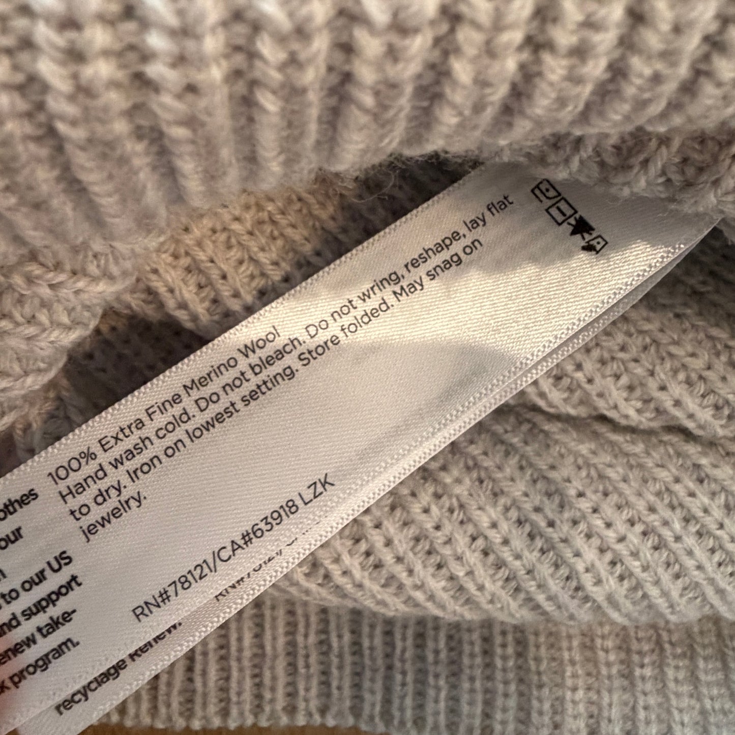 Eileen Fisher Gray 100% Merino Italian Wool Sweater Womens Size Large