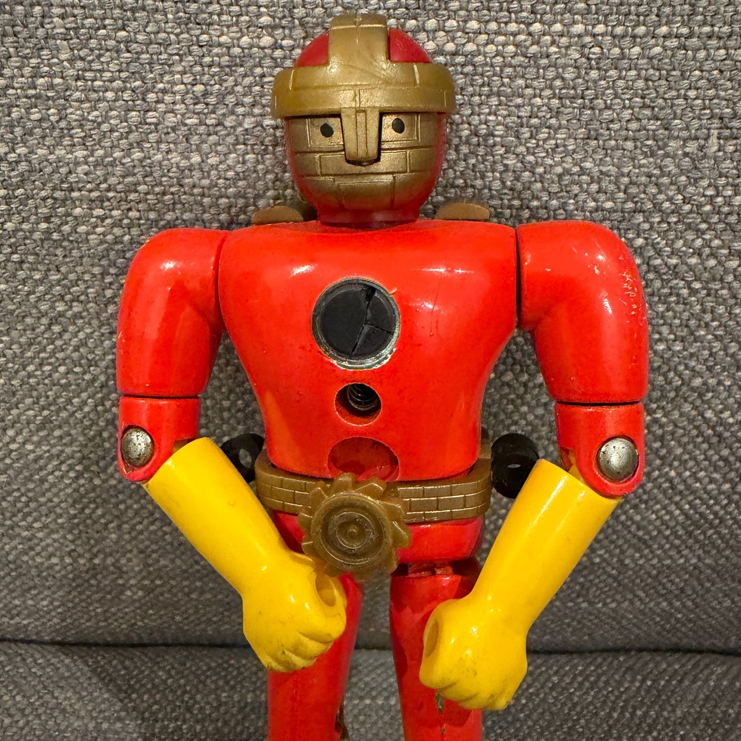 Popy Chogokin Red Vintage Brick Head Super Sentai Figure 5" Tall