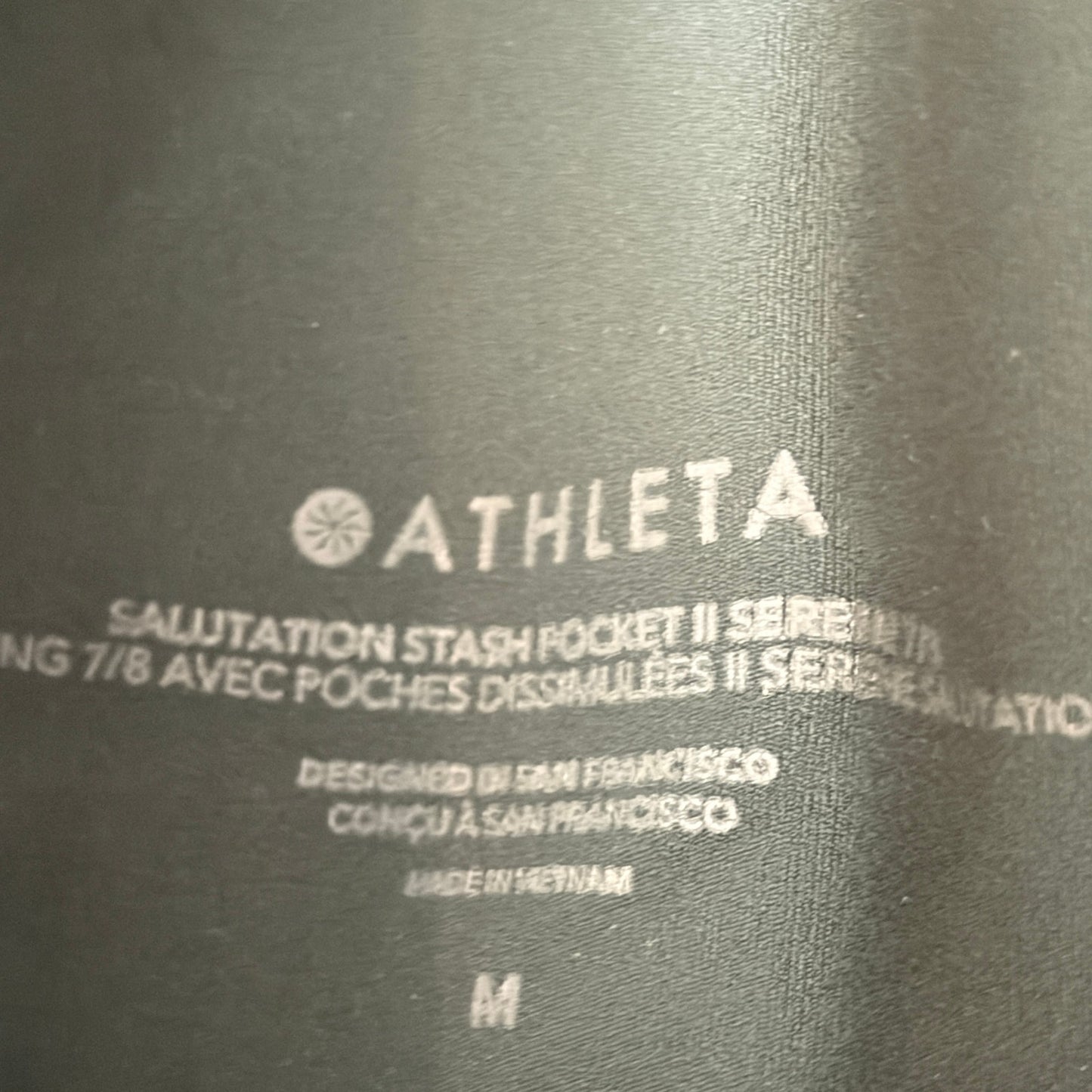 Athleta Dark Green Salutation Stash Pocket II Serene 7/8 Tight Women Size Medium