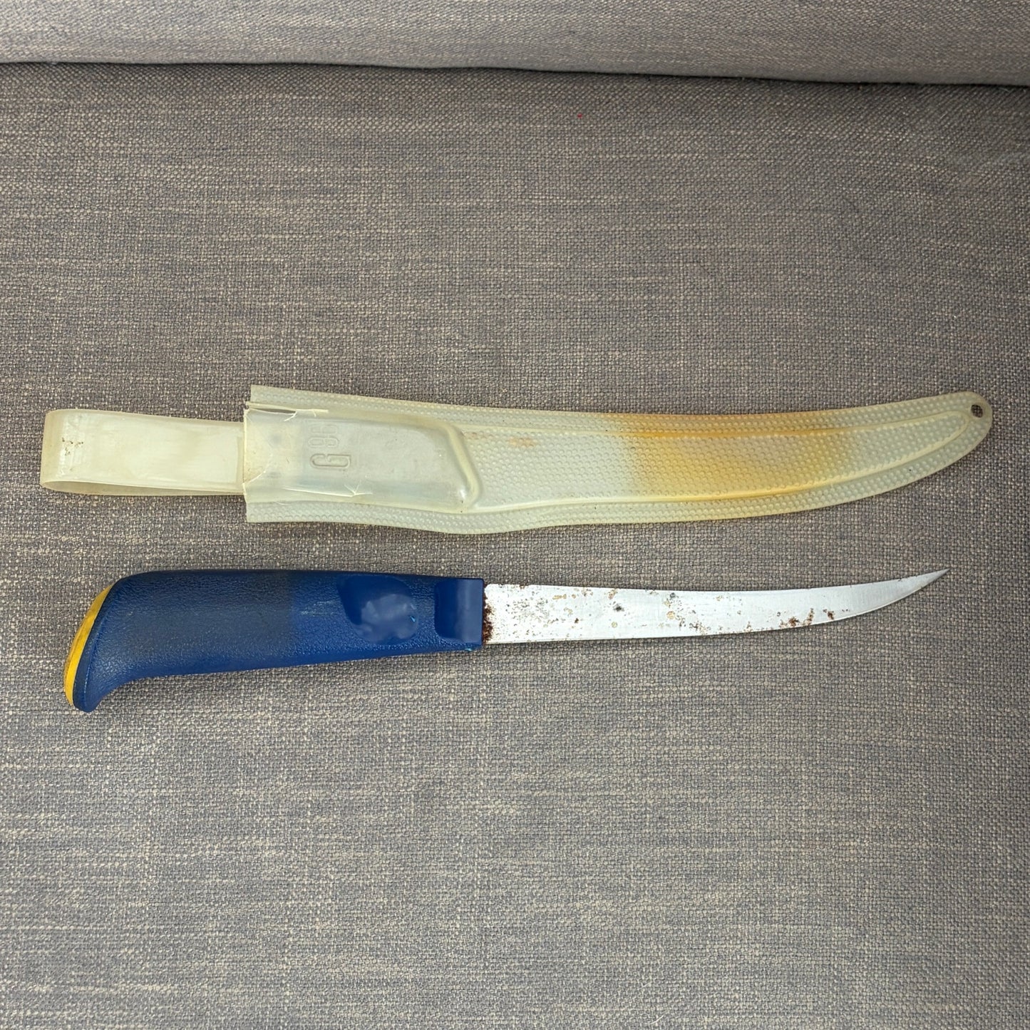 Vintage Hunting / Fishing Knives Sharp Brand, G96 Cuda #2078, G96 #2075, Russell