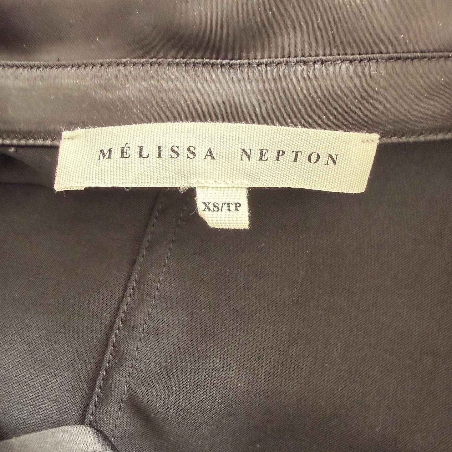 Melissa Nepton Joanna Black Long Sleeve Button Down Top Shirt Womens Size XS