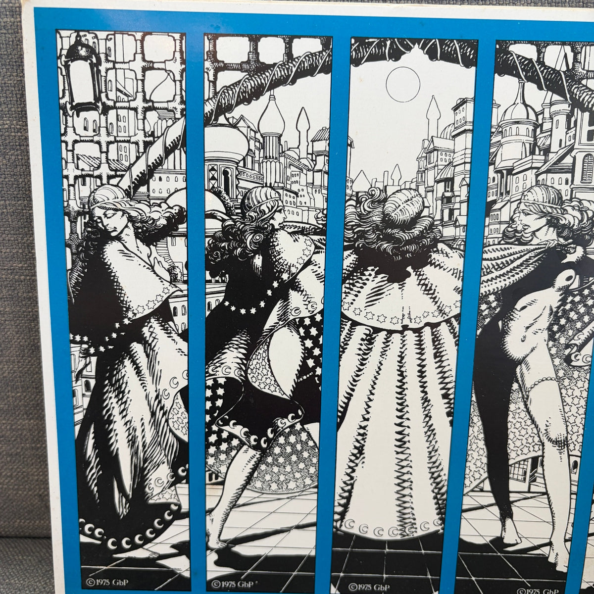 Vintage 1975 Uncut Barry Windsor-Smith Moon and Star "Valeria" Bookmark Set