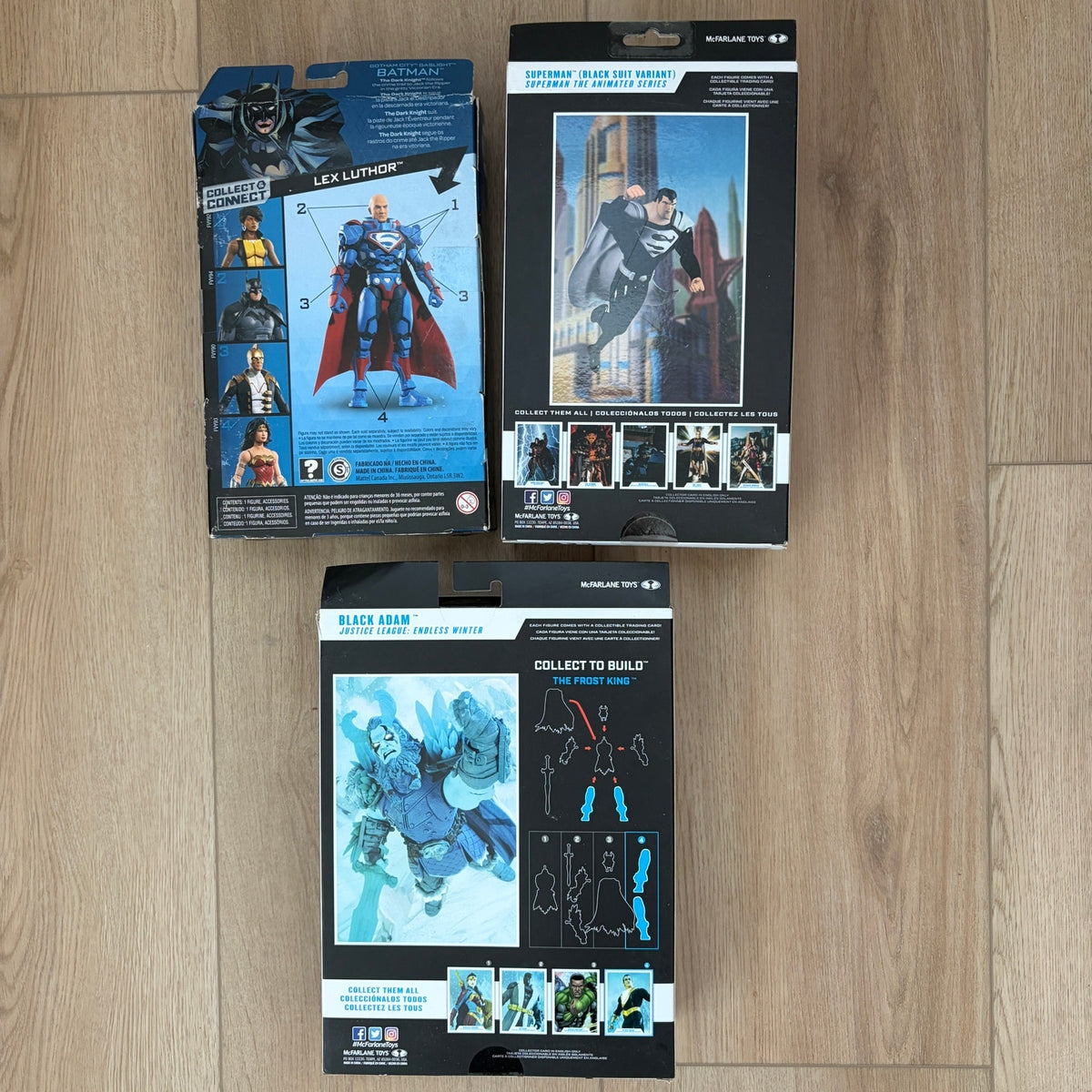 LOT 3 DC Multiverse Black Adam, Superman, Batman Figures NEW