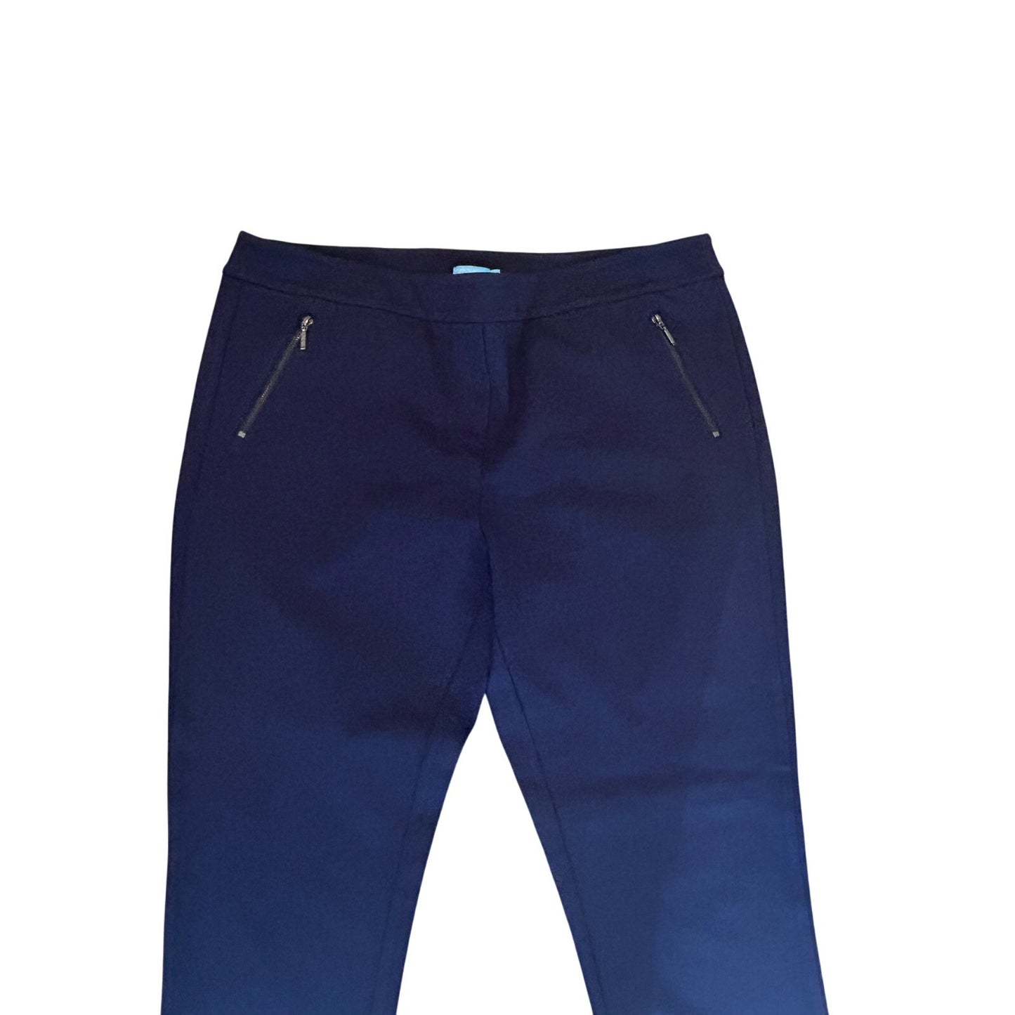 J. McLaughlin Dark Blue Flat Front Elastic Waist Pull-On Pants Womens Size 12