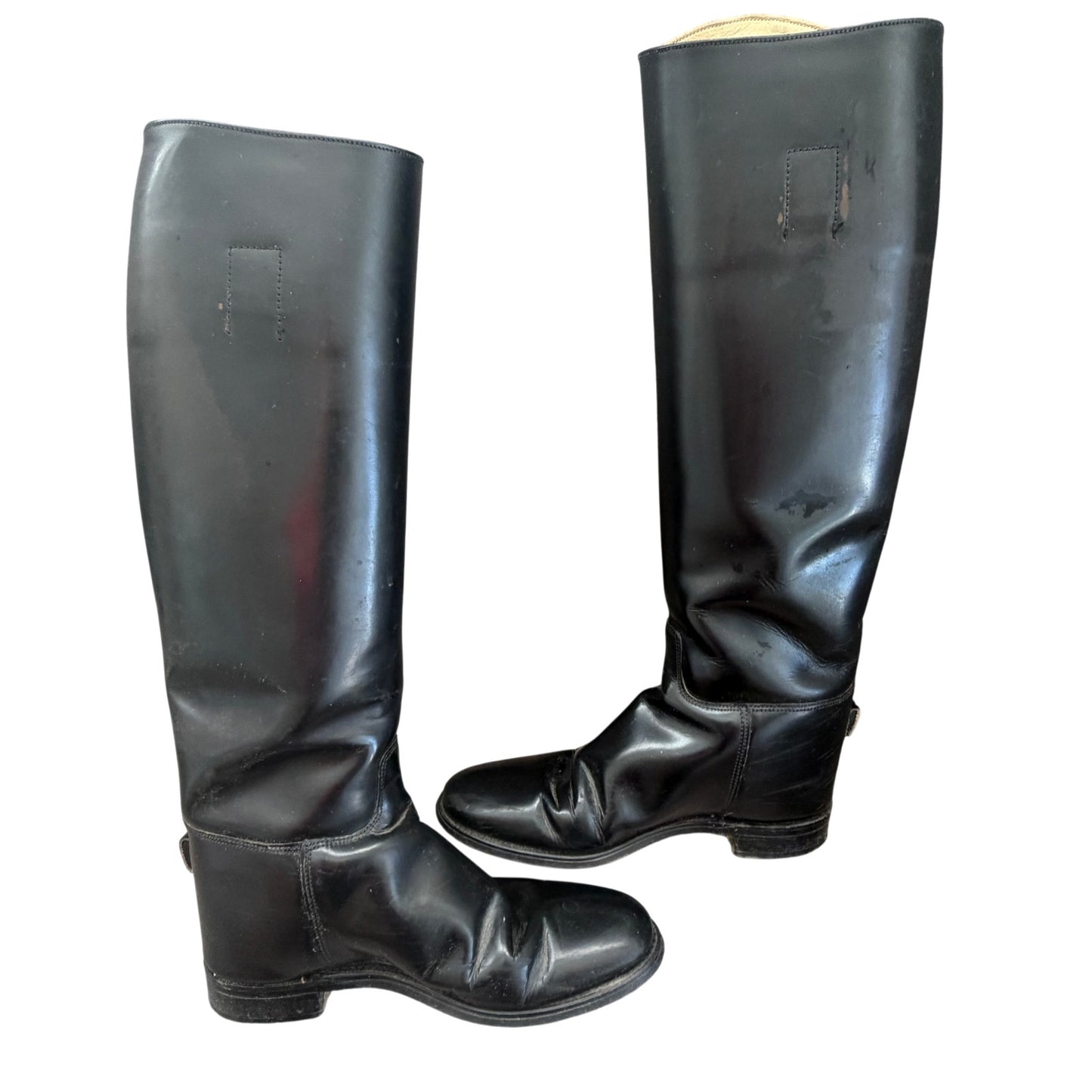 Marlborough Black Equestrian Tall Riding Boots Made in England Women US Size 5.5