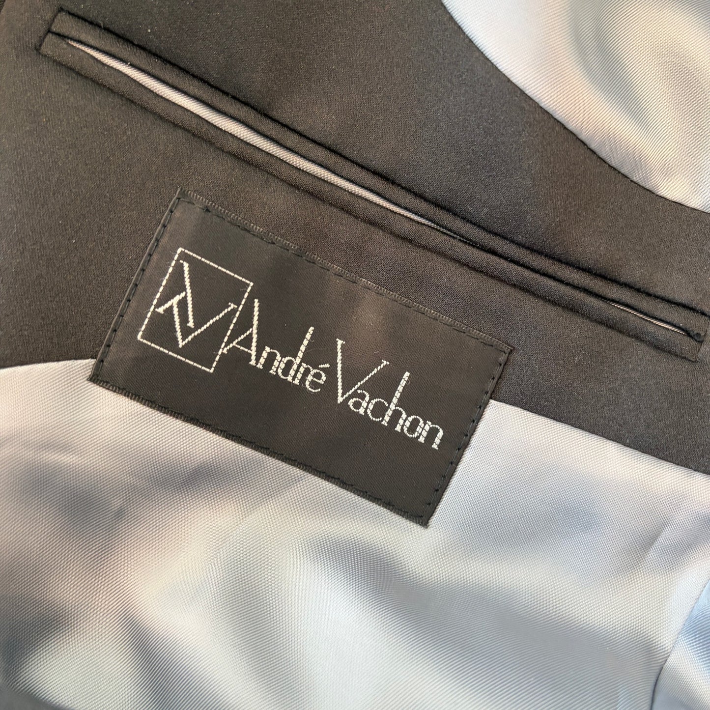 Andre Vachon Black Blazer Suit Jacket Sport Coat Men's Size 46R