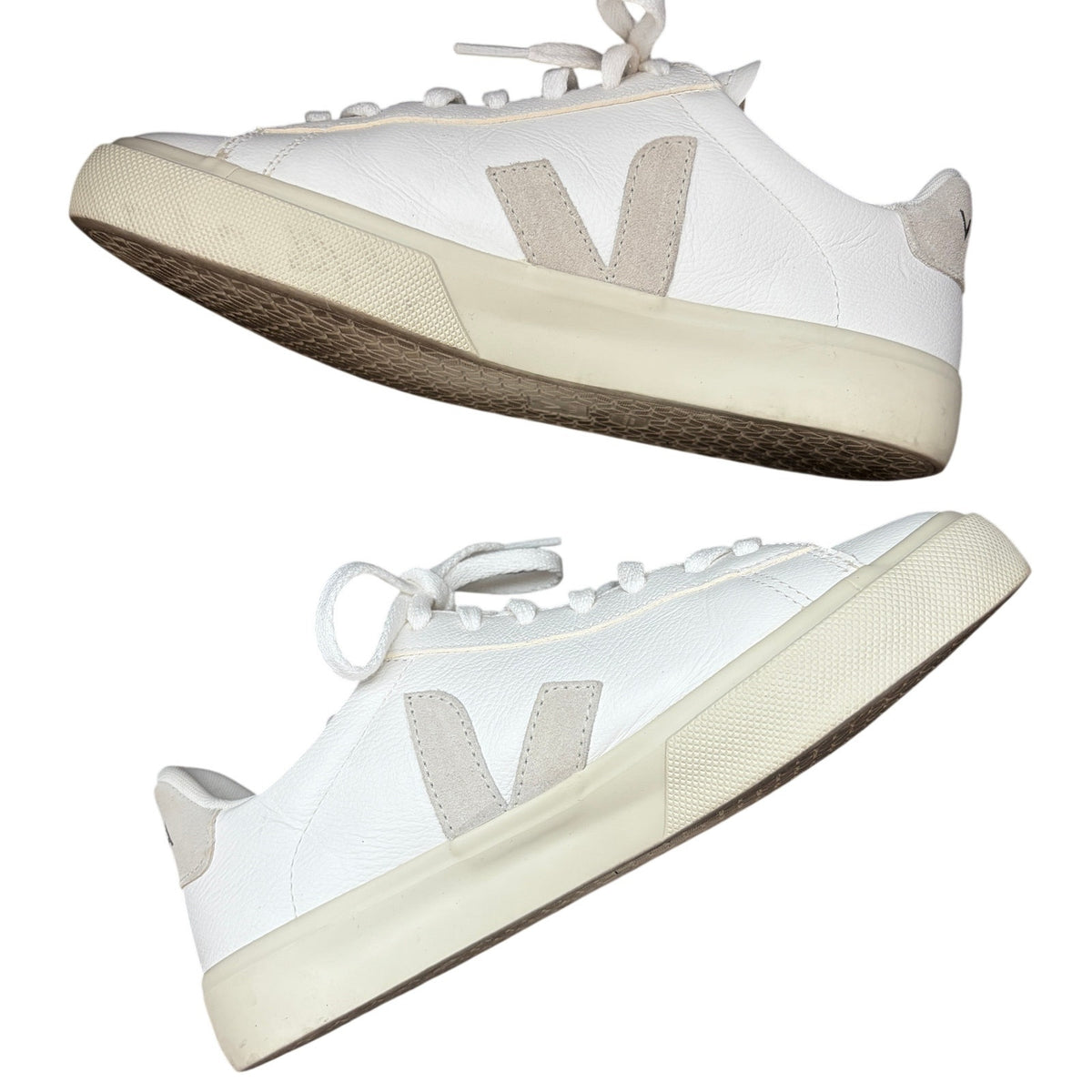 Veja Campo Chromefree Leather Extra White Natural Suede Sneaker Womens Size 8