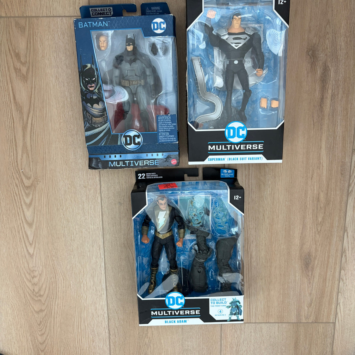LOT 3 DC Multiverse Black Adam, Superman, Batman Figures NEW