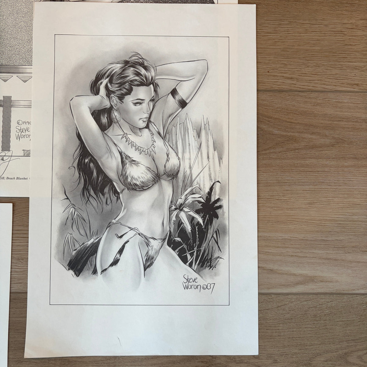 LOT 4 Steve Woron 1990s Black and White Sketchings Signed