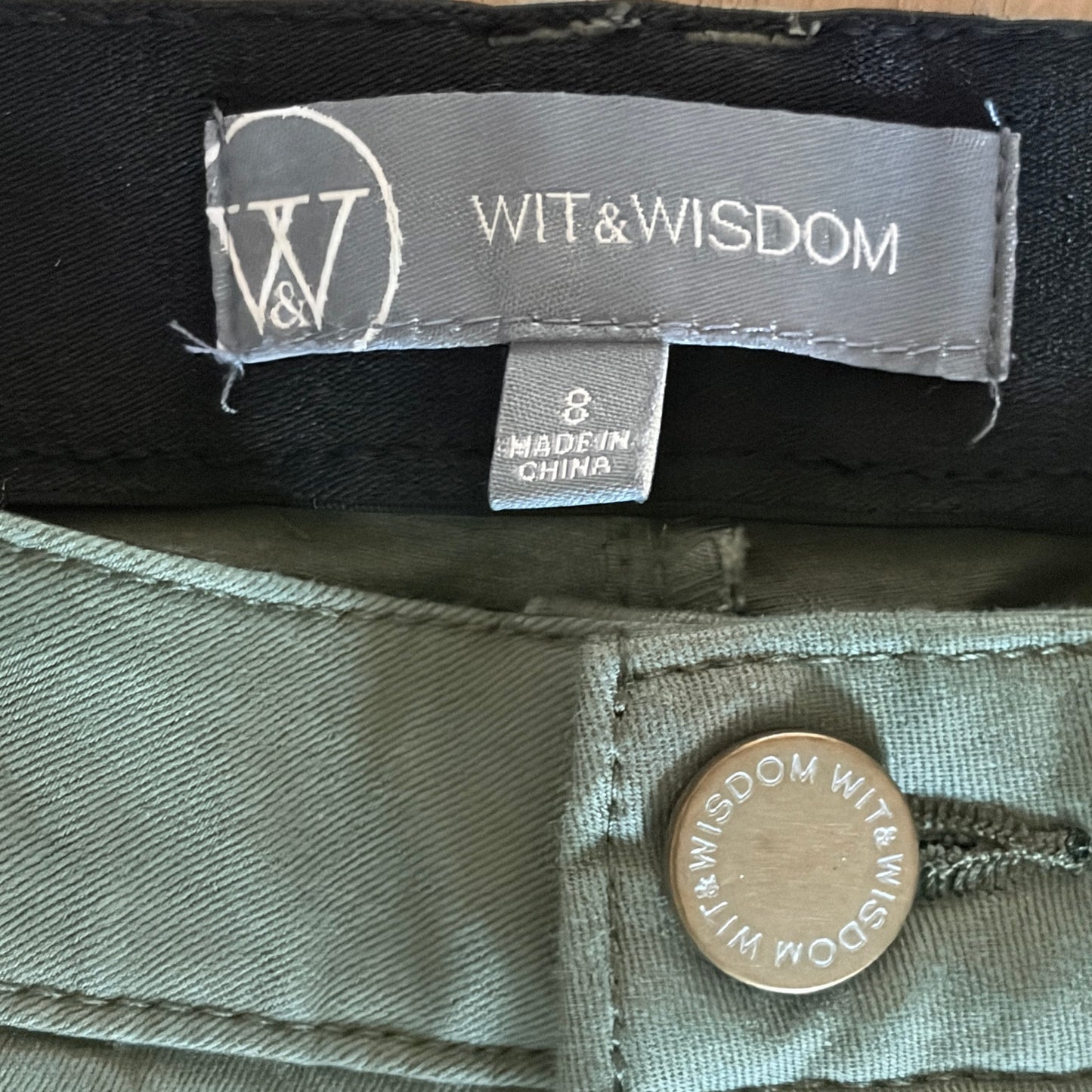 Wit & Wisdom Charlotte High Rise Ankle Skimmer Pants Olive Green Womens Size 8