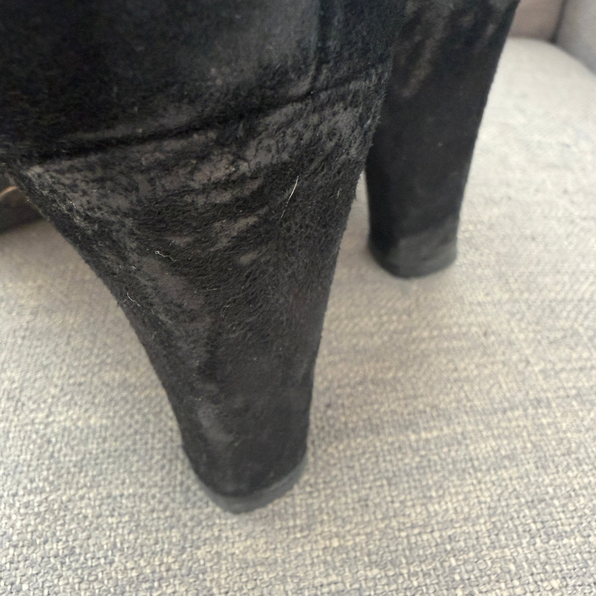 Stuart Weitzman Black Suede Bootie Heeled Slip-On Ankle Boots Womens Size 8.5