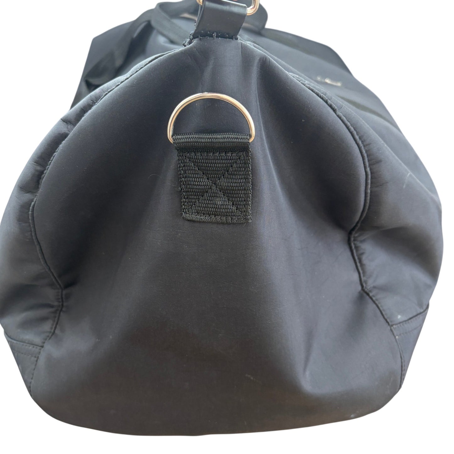 Prada Black Duffle Bag Nylon Black Travel Gym Weekender Carry On DAMAGED ZIPPER