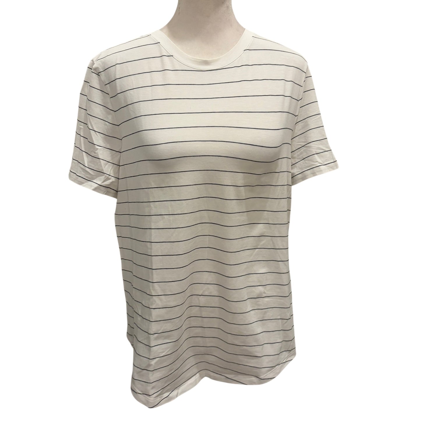 Lululemon White with Black Stripes Short Sleeve Top Women's Size 6