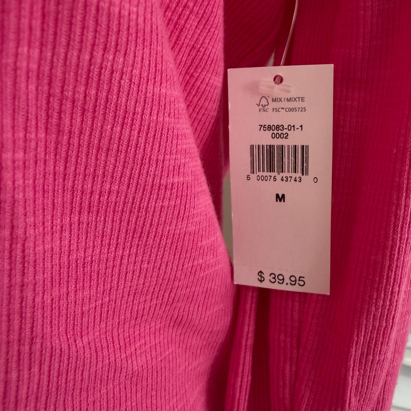 GAP NWT Hot Pink Ribbed Turtleneck Womens Size Medium NEW