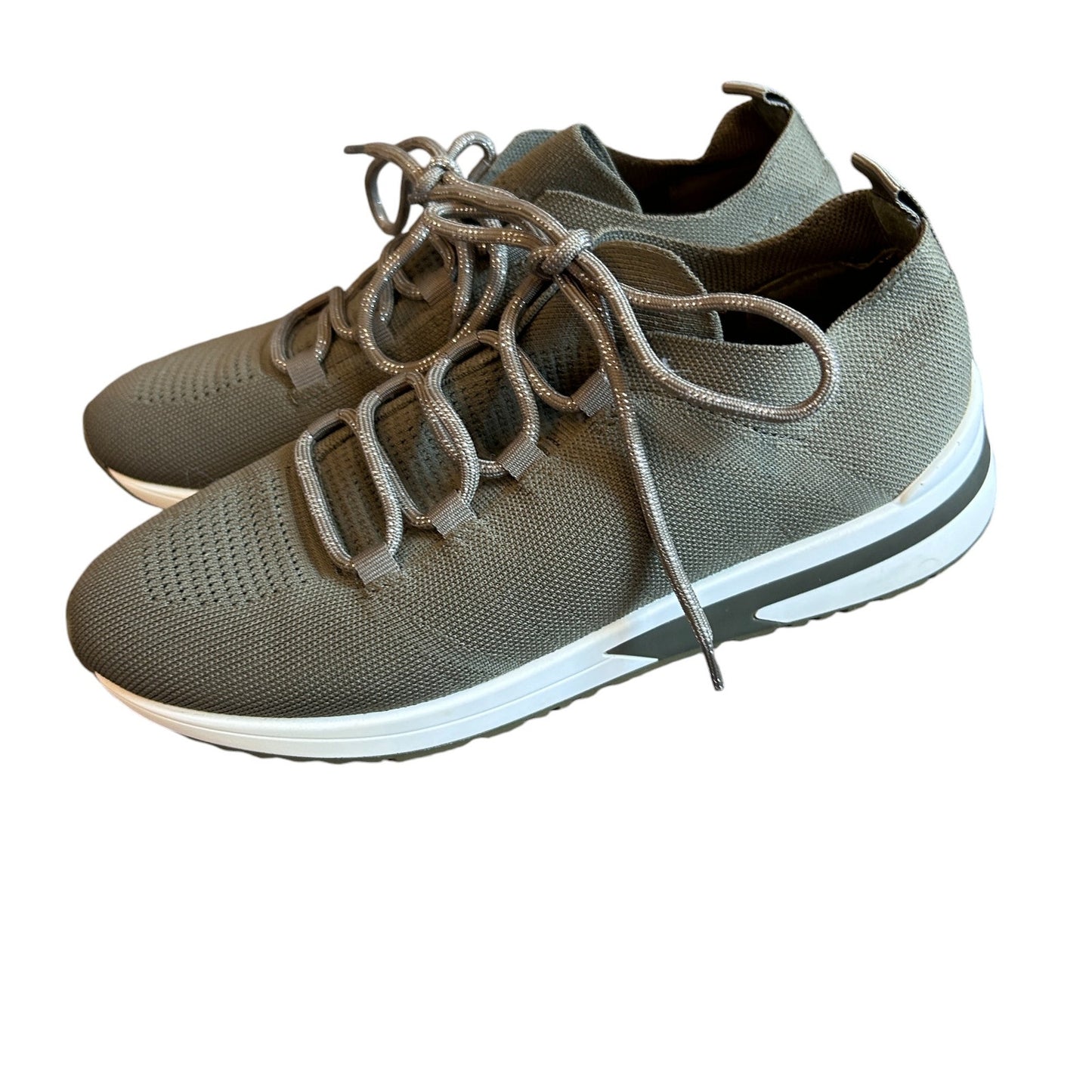 Urban Sport by J/Slides Olive Green Gabby Stretch Knit Sneaker Womens Size 9