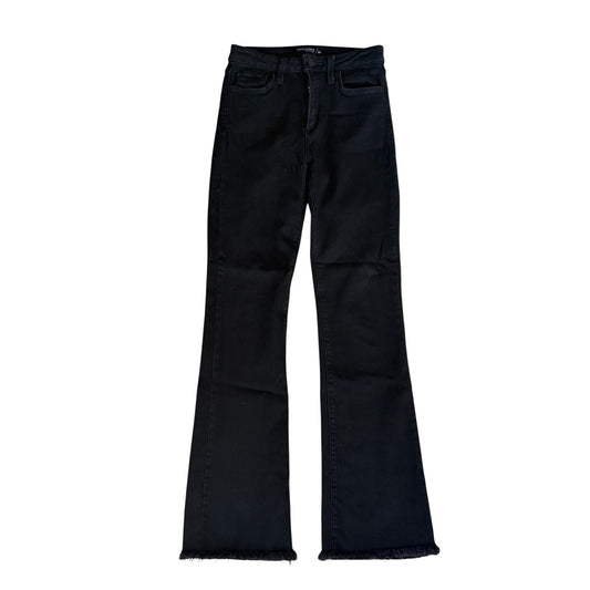 Just Black Denim 5 Pocket High Rise Black Fringed Hem Jeans Womens Size 26