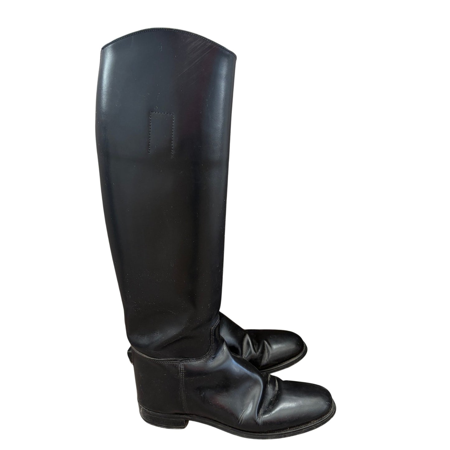 Marlborough Black Equestrian Tall Riding Boots Made in England Women US Size 5.5