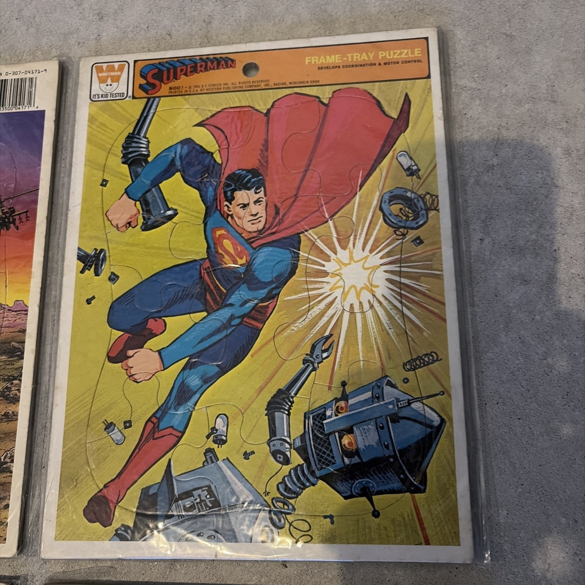 LOT 4 Batman, Superman, Hulk Frame-Tray Puzzles NEW Vintage