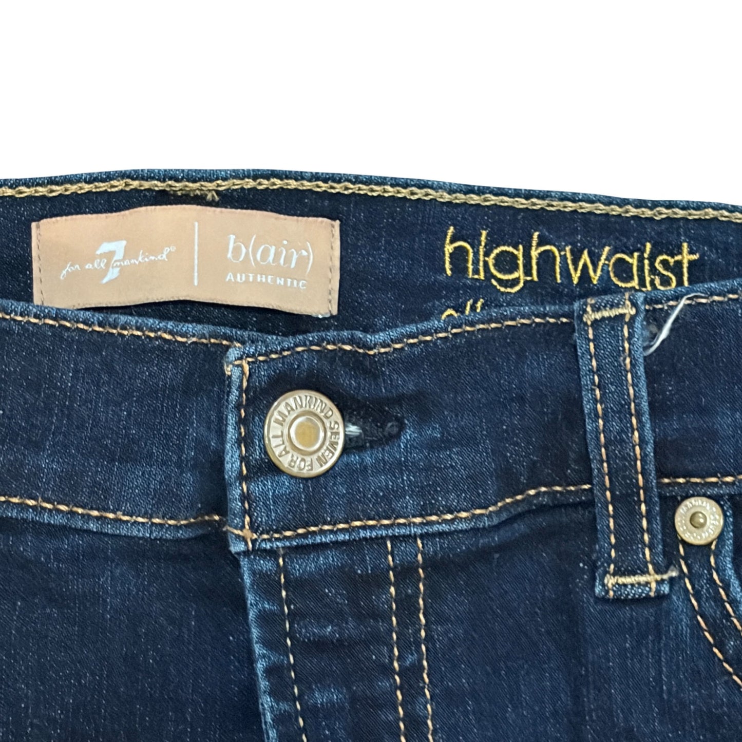 7 For All Mankind High Waist Slim Kick Jeans Dark Wash Womens Size 30 / 10