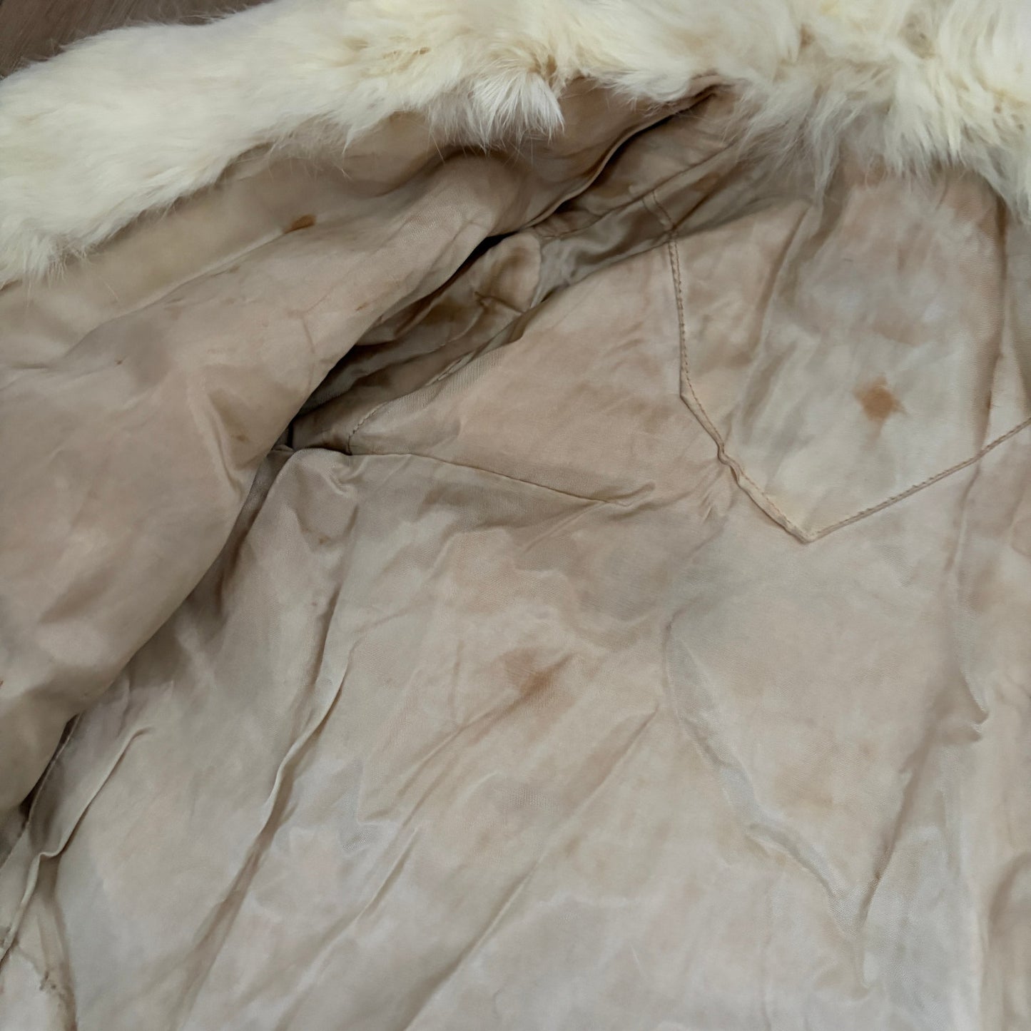 Vintage 1940s White Rabbit Fur Coat, Hat, Muff Girls Toddler