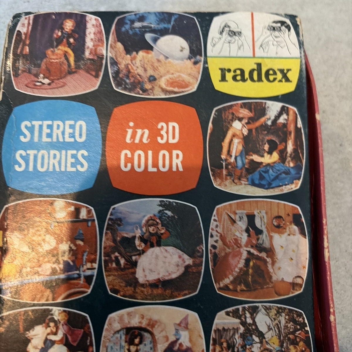 Radex 3D Stereo Viewer 6 Color Slides Snow White & the Seven Dwarfs In Box
