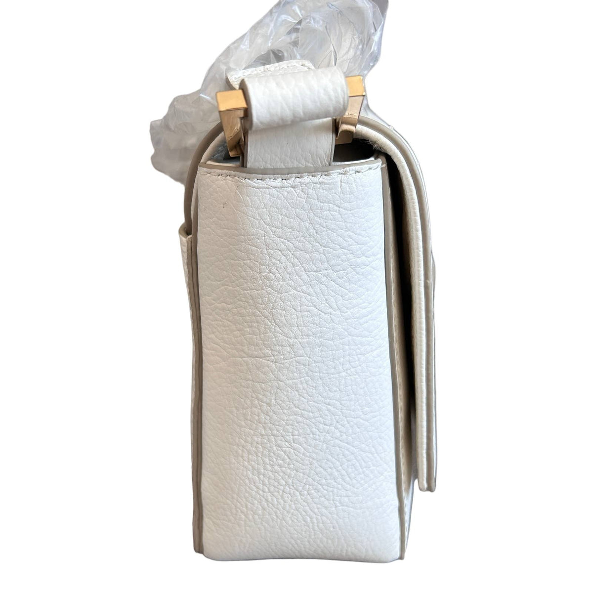 India Hicks Lady P Off-White Pebbled Leather Crossbody Shoulder Bag NEW