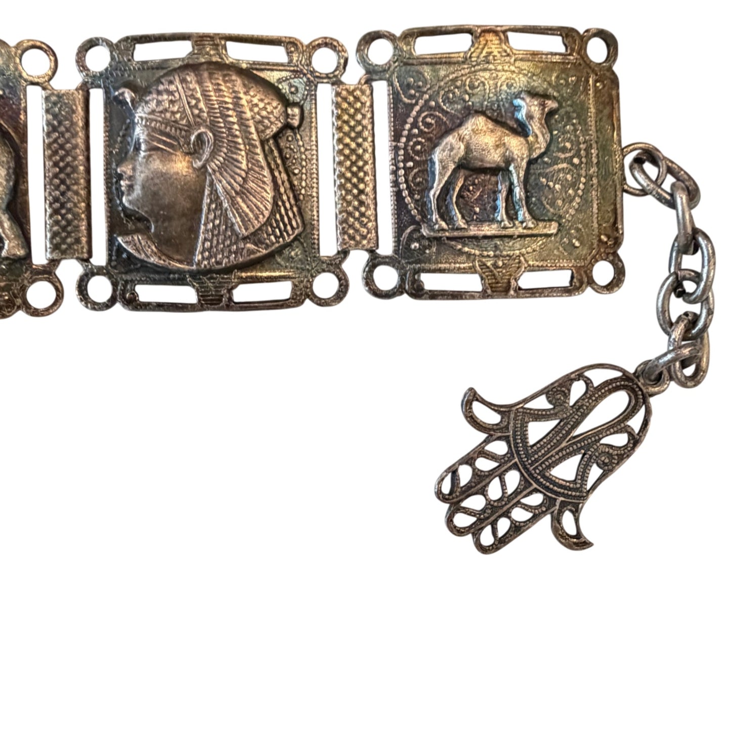 1950's Egyptian Pharaoh Hamsa Hand of God Bracelet