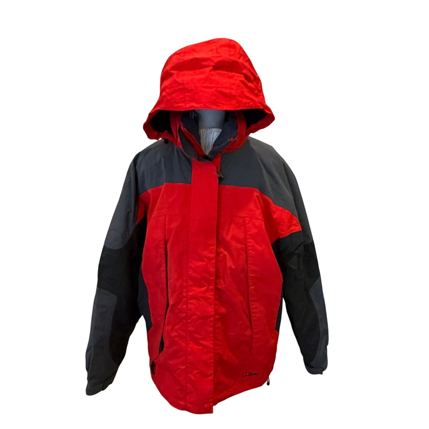 LL Bean Red Gray Winter Jacket Thinsulate 2 Coats in One 0 XC95 Women Size Large