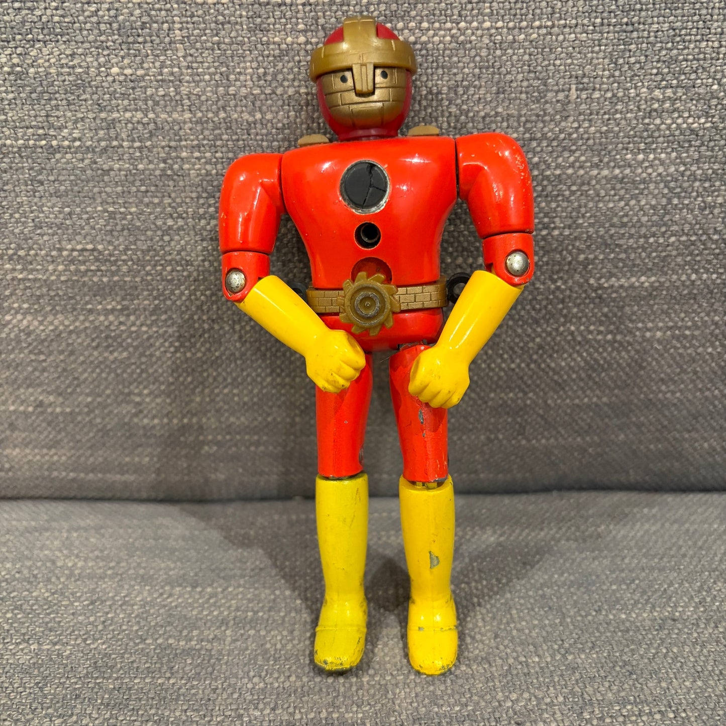 Popy Chogokin Red Vintage Brick Head Super Sentai Figure 5" Tall