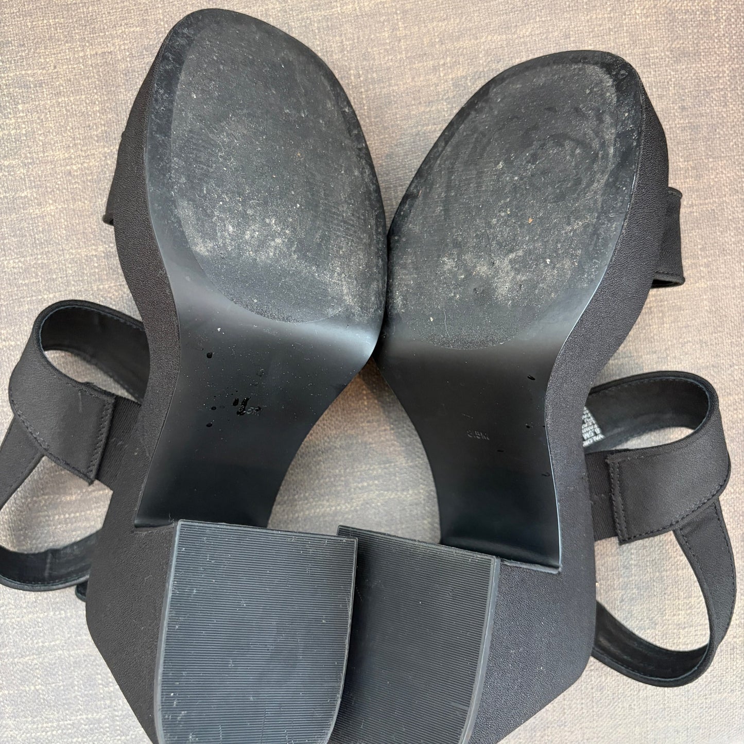 Steve Madden Valory Black Platform Strappy Sandal Heels Womens Size 8.5