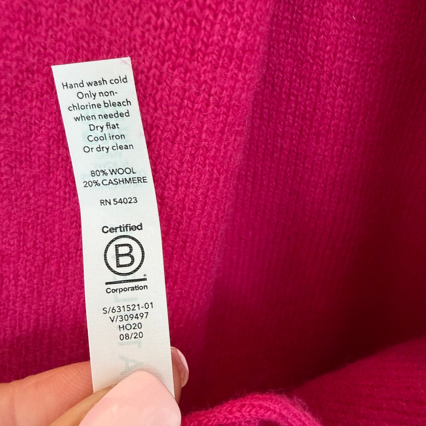 Athleta Hot Pink Wool Cashmere Blend Knit Scarf One Size