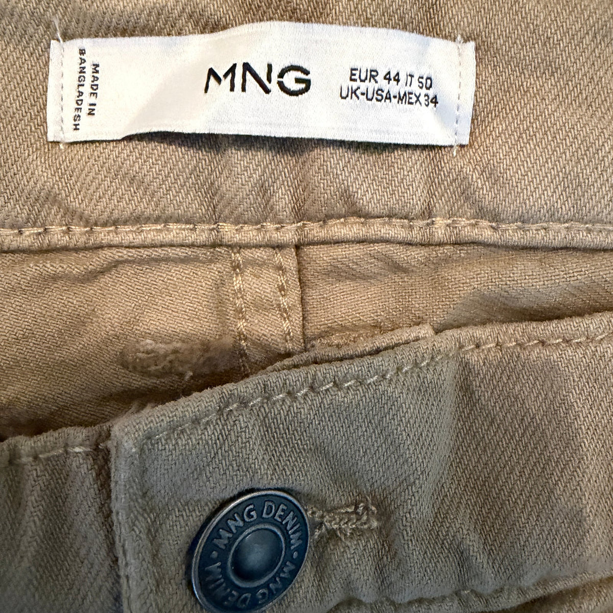 Mango MNG Tan Brown Carpenter Jeans Pants Mens Size 34 NEW