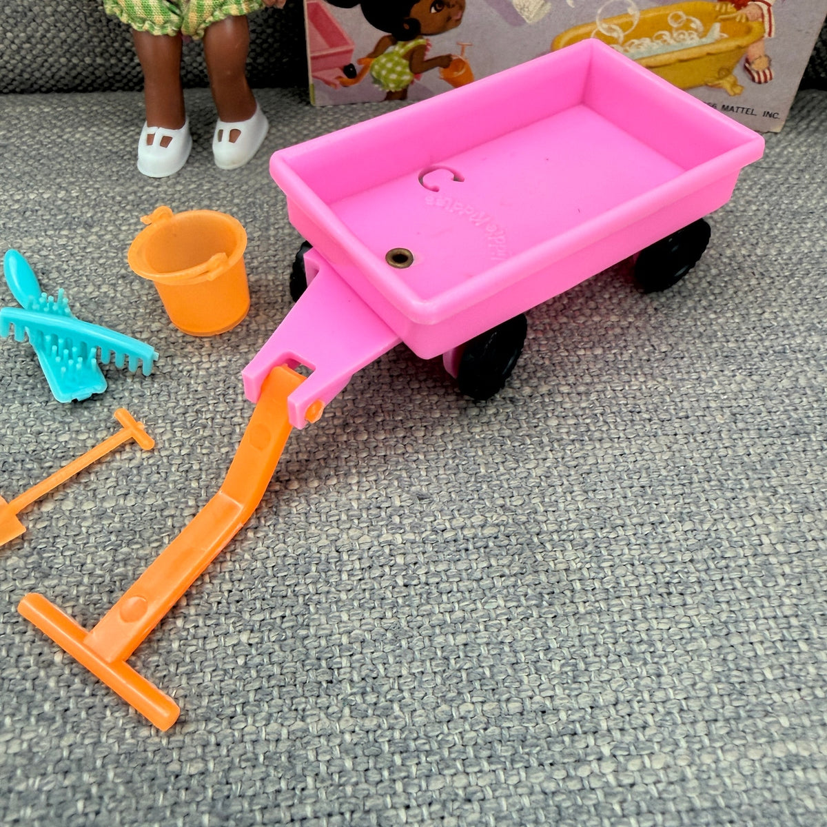 Vintage Liddle Kiddles ROLLY TWIDDLE Doll, Pail, Shovel, Wagon, Comb. Brush 1966