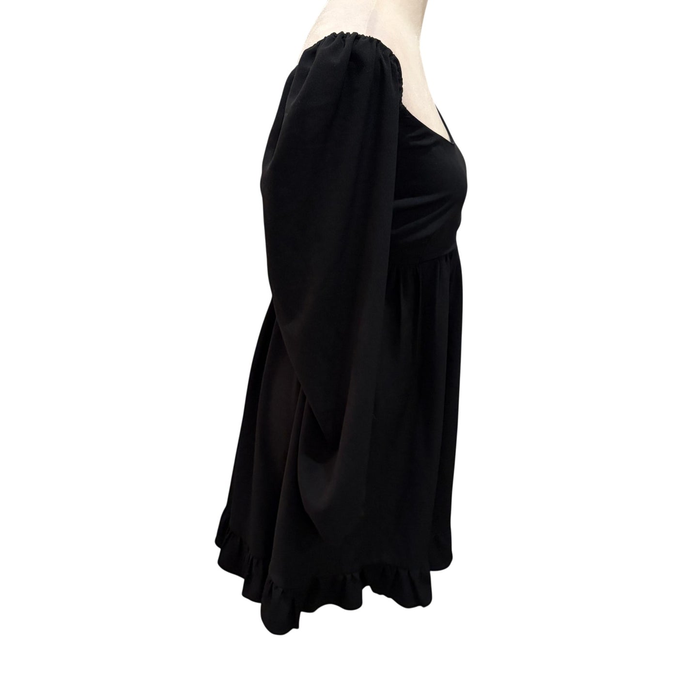 Abercrombie NWT Black Fit and Flare Short Ruffled Dress Womens Size Small NEW