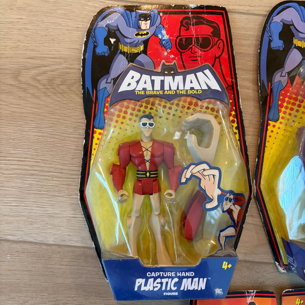 Batman The Brave and Bold DC 3 Action Figures Plastic Man, Joker, Gold Metal Man