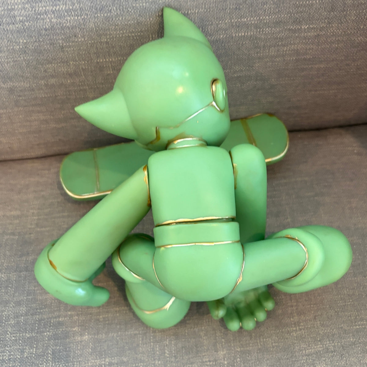 Tezuka Astro Boy Freestyle Jade Green Aged Copper Figure With Skateboard