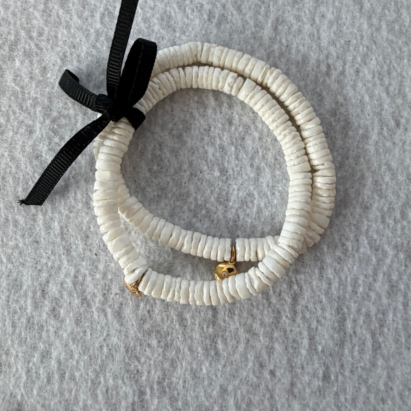 J. Crew LOT 2 Gold Tone and Seashell Hoop Earrings and Double Coral Bracelets