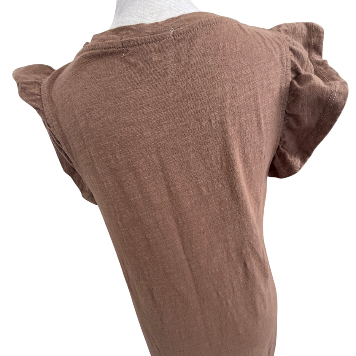 Z Supply Brown Sleeveless Ruffled Cotton Midi Dress Womens Size Small