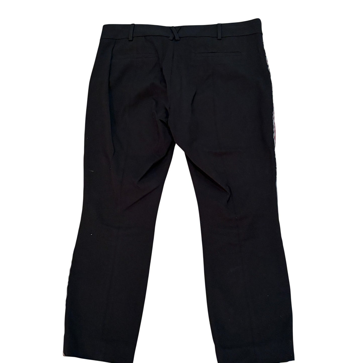 Anthropologie The Essential Slim Black Flat Front Pant Womens Size 14