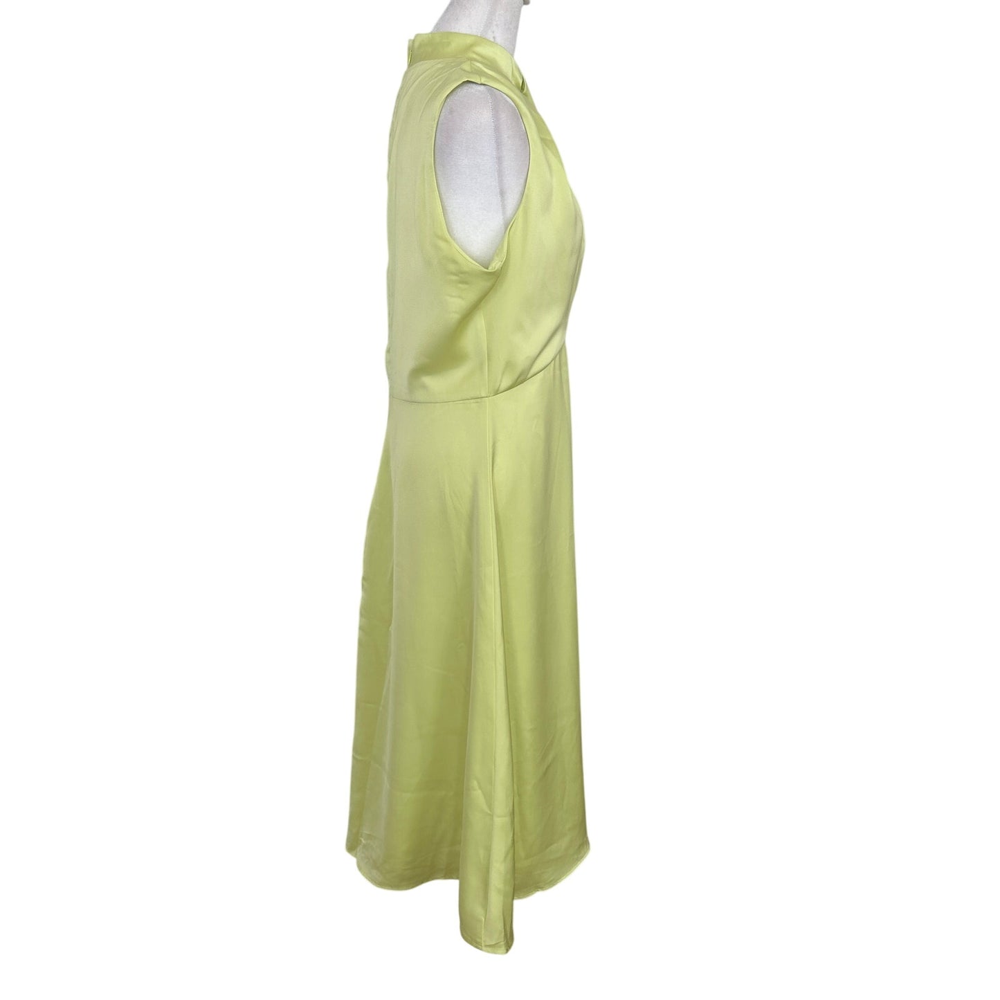 Banana Republic NWT Green Citrine Silky Crepe Sleeveless Midi Dress Size 8 NEW