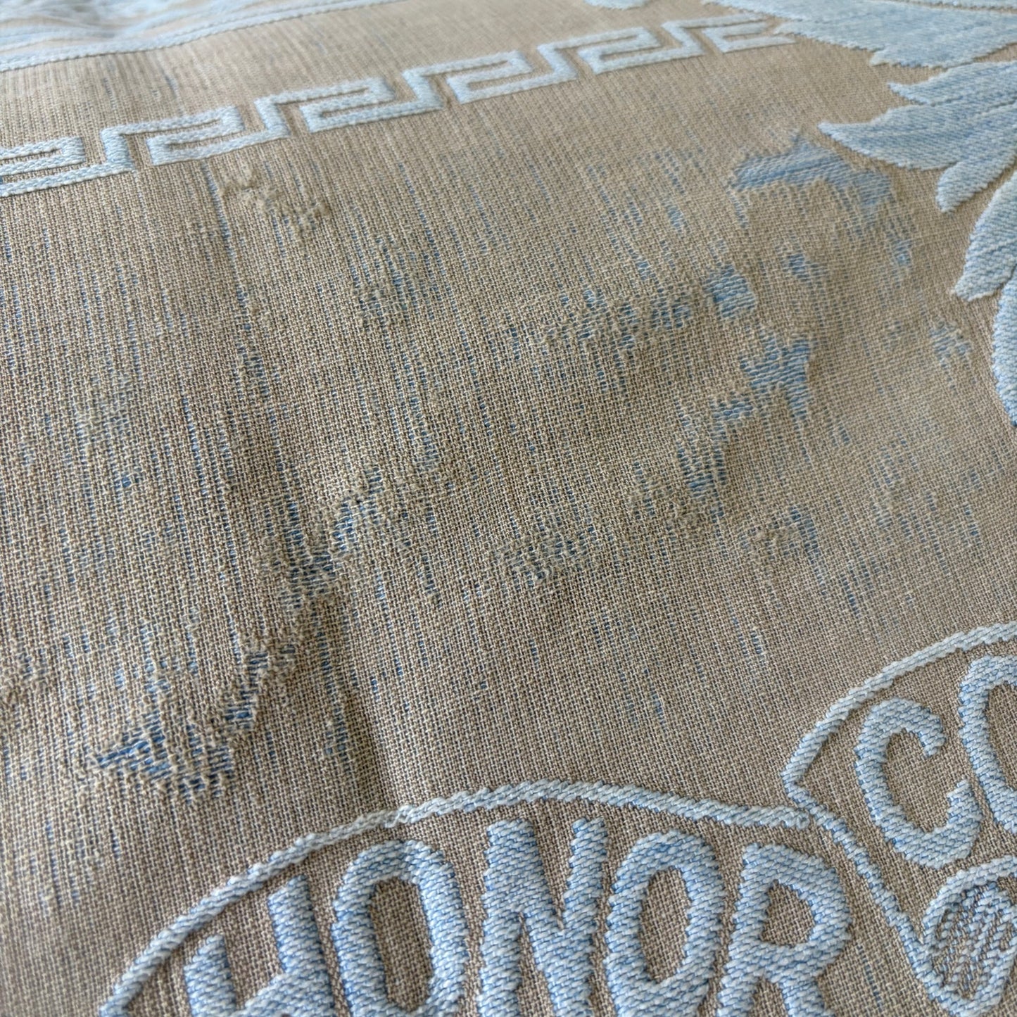Monument Mills Valley Forge Military Academy Vintage Blue/Tan Coverlet 61" x 88"