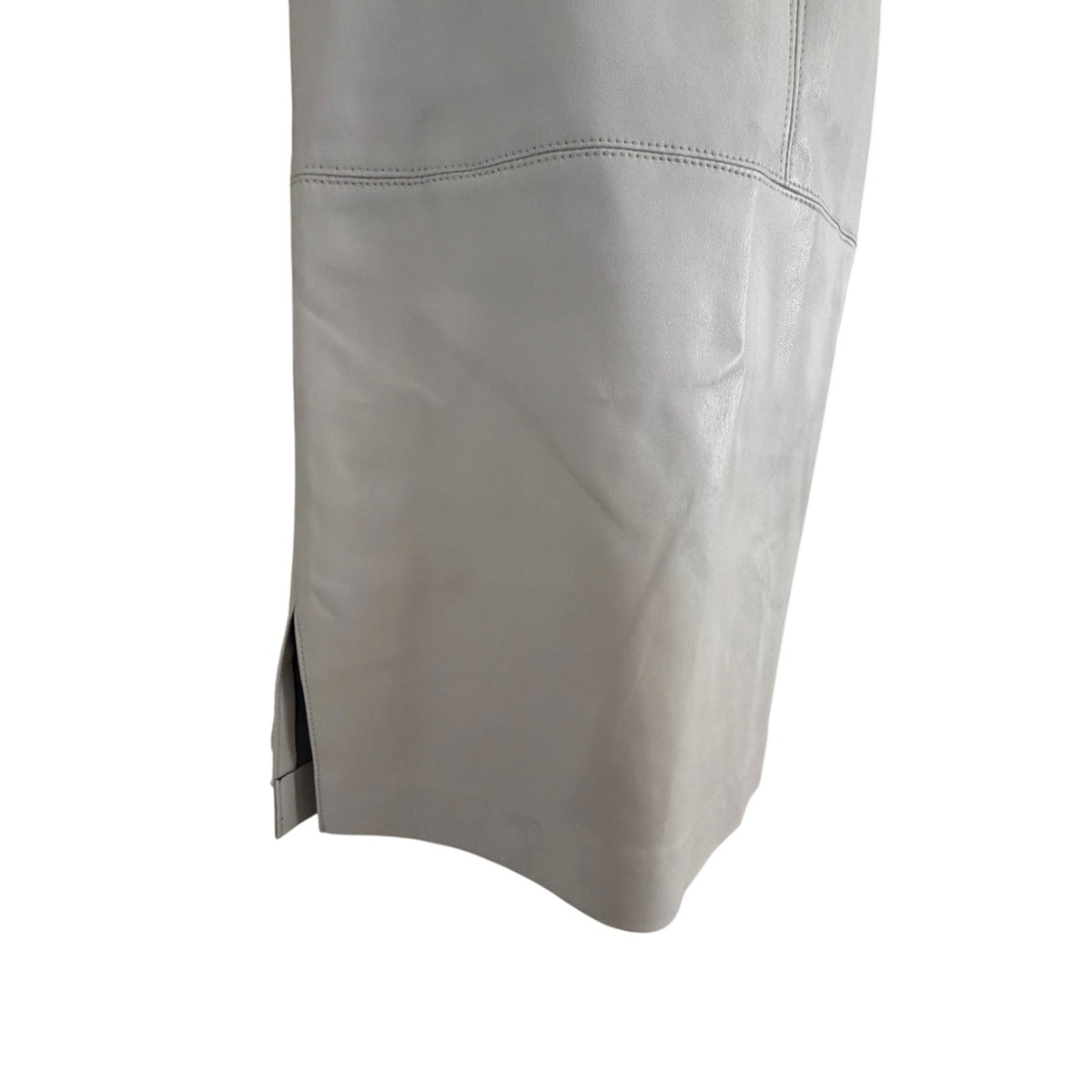 Brochu Walker Beige Taupe Faux Leather Vegan Pencil Skirt Womens Size Small