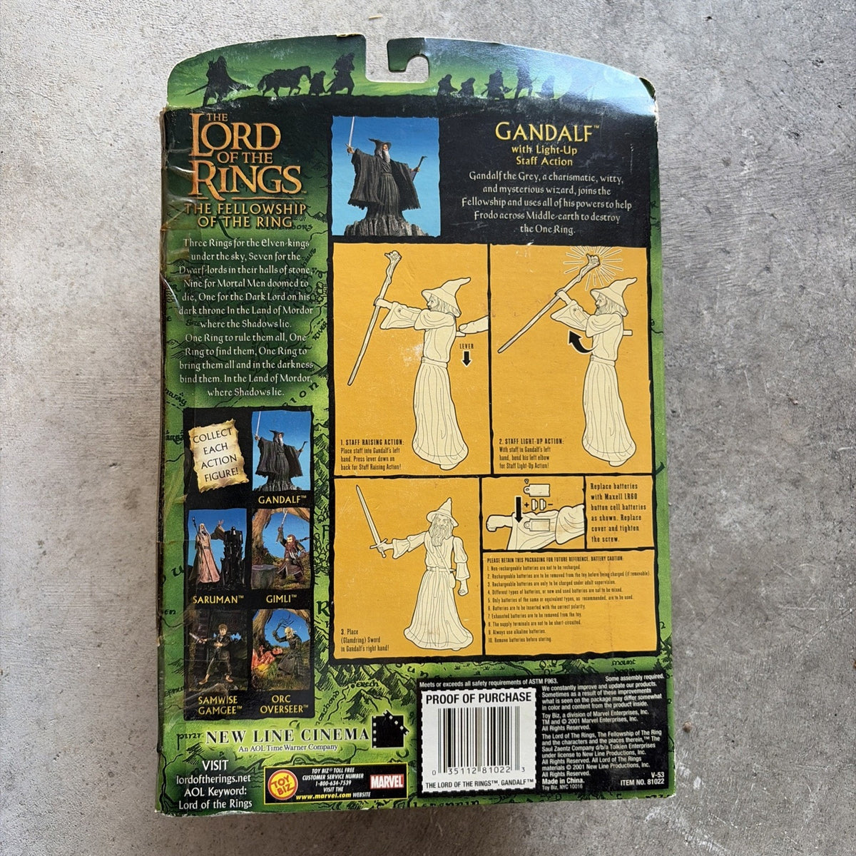 ToyBiz Lord of the Rings Fellowship of the Ring Gandalf Figure SEALED!