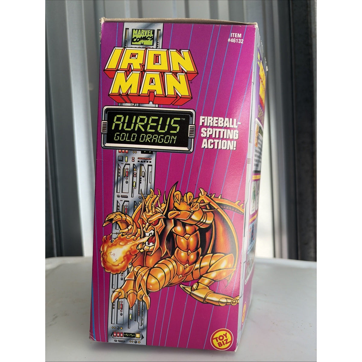 1995 ToyBiz Marvel Iron Man AUREUS Fireball-Spitting Gold Dragon Figure NEW