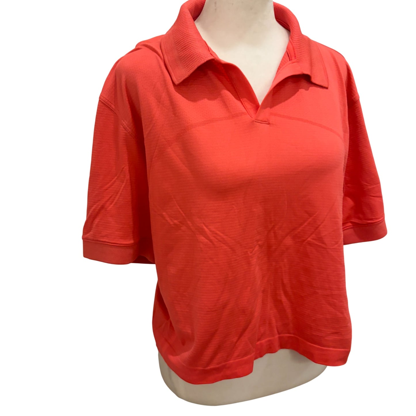Lululemon Pink Cropped Polo Shirt Womens Size 10