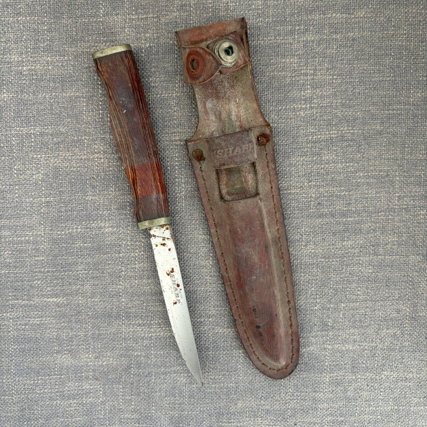 Vintage Hunting / Fishing Knives Sharp Brand, G96 Cuda #2078, G96 #2075, Russell