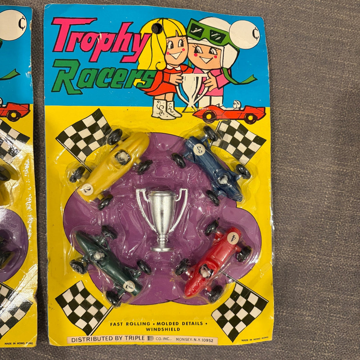 Vintage 1960s Trophy Racers Plastic Toy Car Set LOT OF 2 Sealed